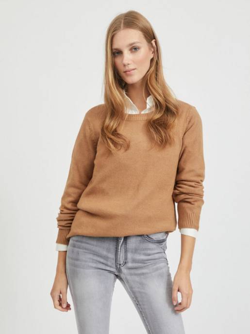 VILA VIRIL O-NECK L/S KNIT TOP - NOOS