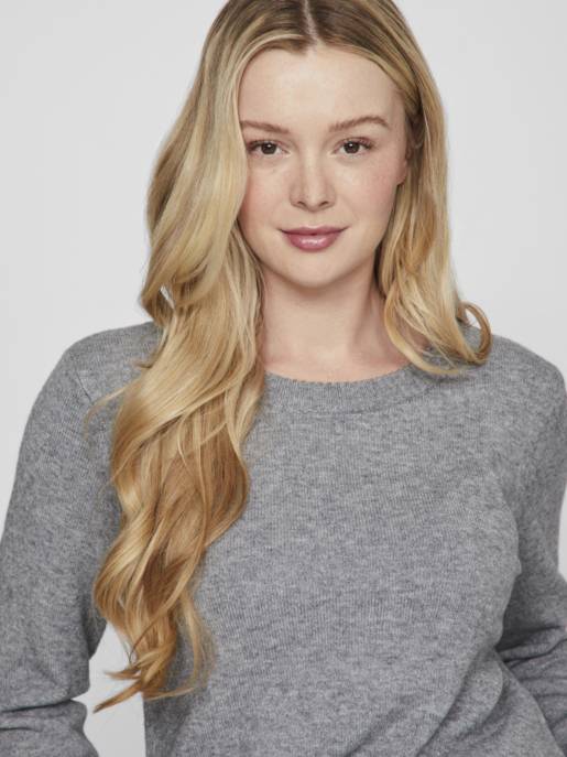 VILA VIRIL O-NECK L/S KNIT TOP - NOOS