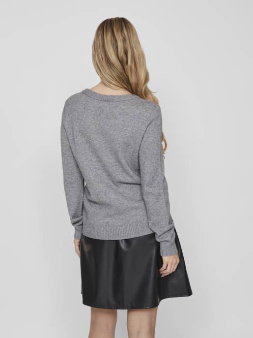 VILA VIRIL O-NECK L/S KNIT TOP - NOOS