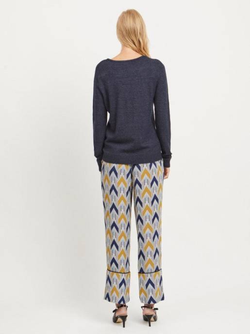 VILA VIRIL V-NECK L/S KNIT TOP - NOOS
