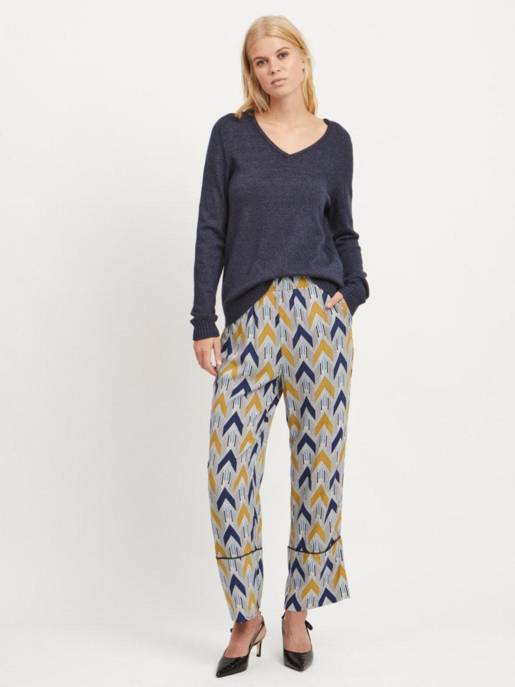 VILA VIRIL V-NECK L/S KNIT TOP - NOOS