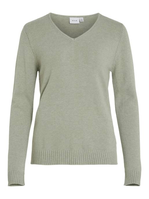 VILA VIRIL V-NECK L/S KNIT TOP - NOOS