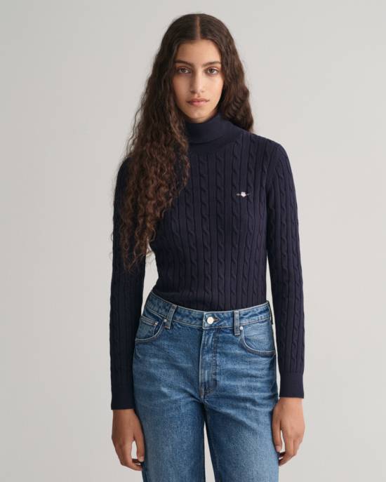 GANT Zopfstrick Rollkragenpullover Aus Stretch-Baumwolle