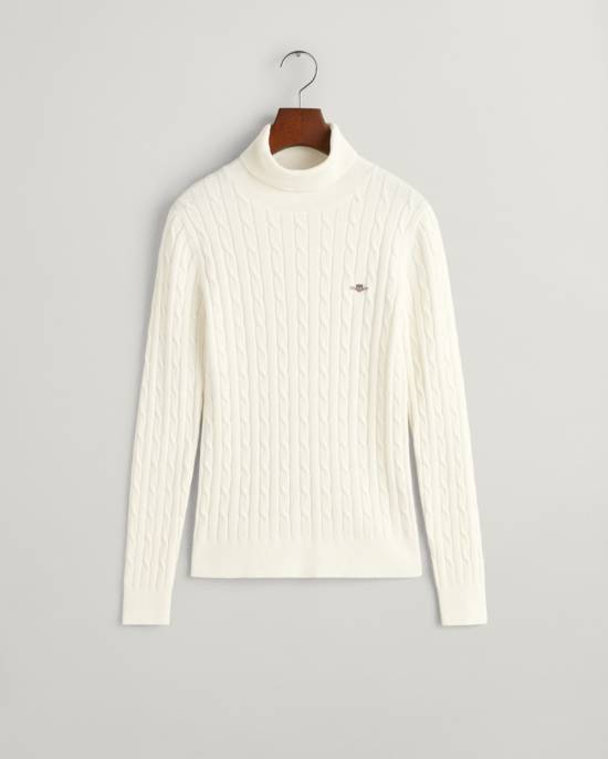 GANT Zopfstrick Rollkragenpullover Aus Stretch-Baumwolle