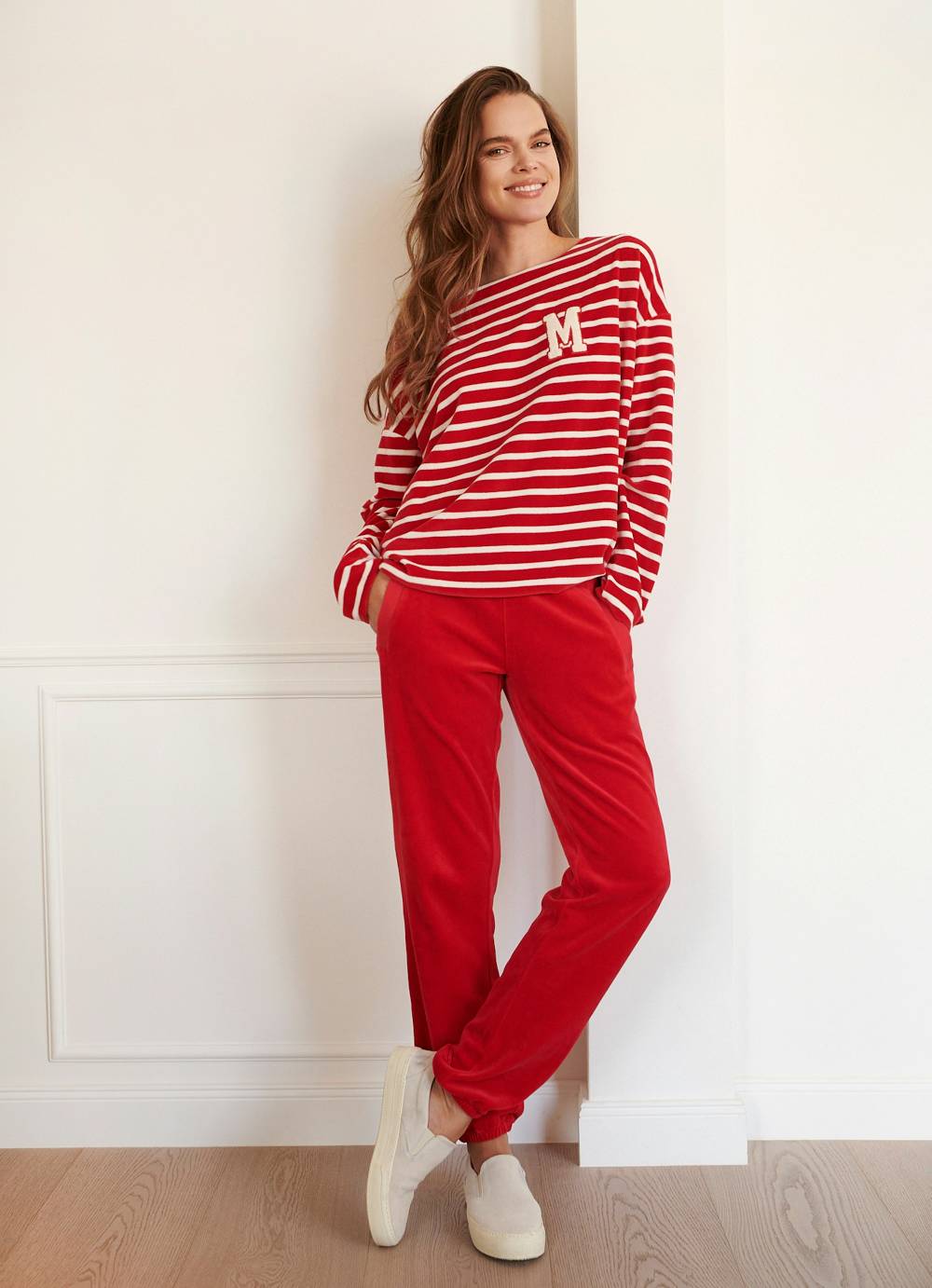 Juvia Monaco Baby Trousers Velvet Striped