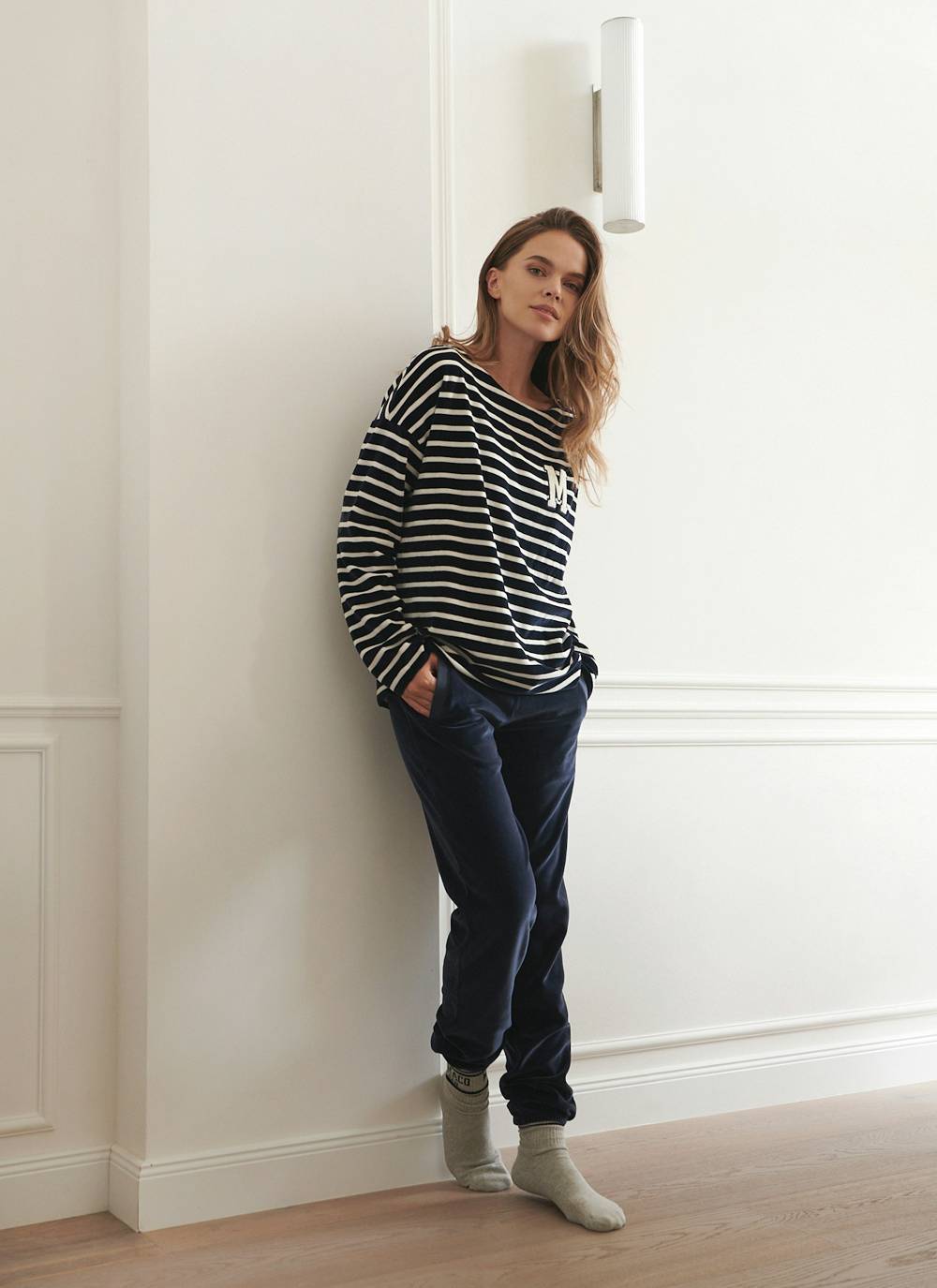 Juvia Monaco Baby Trousers Velvet Striped