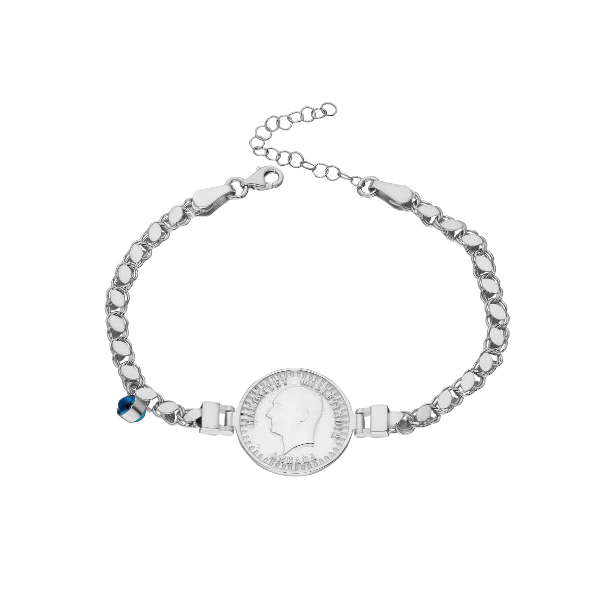 Kardelen Atatürk Gersten Armkette Mit Nazar - 925 SILBER