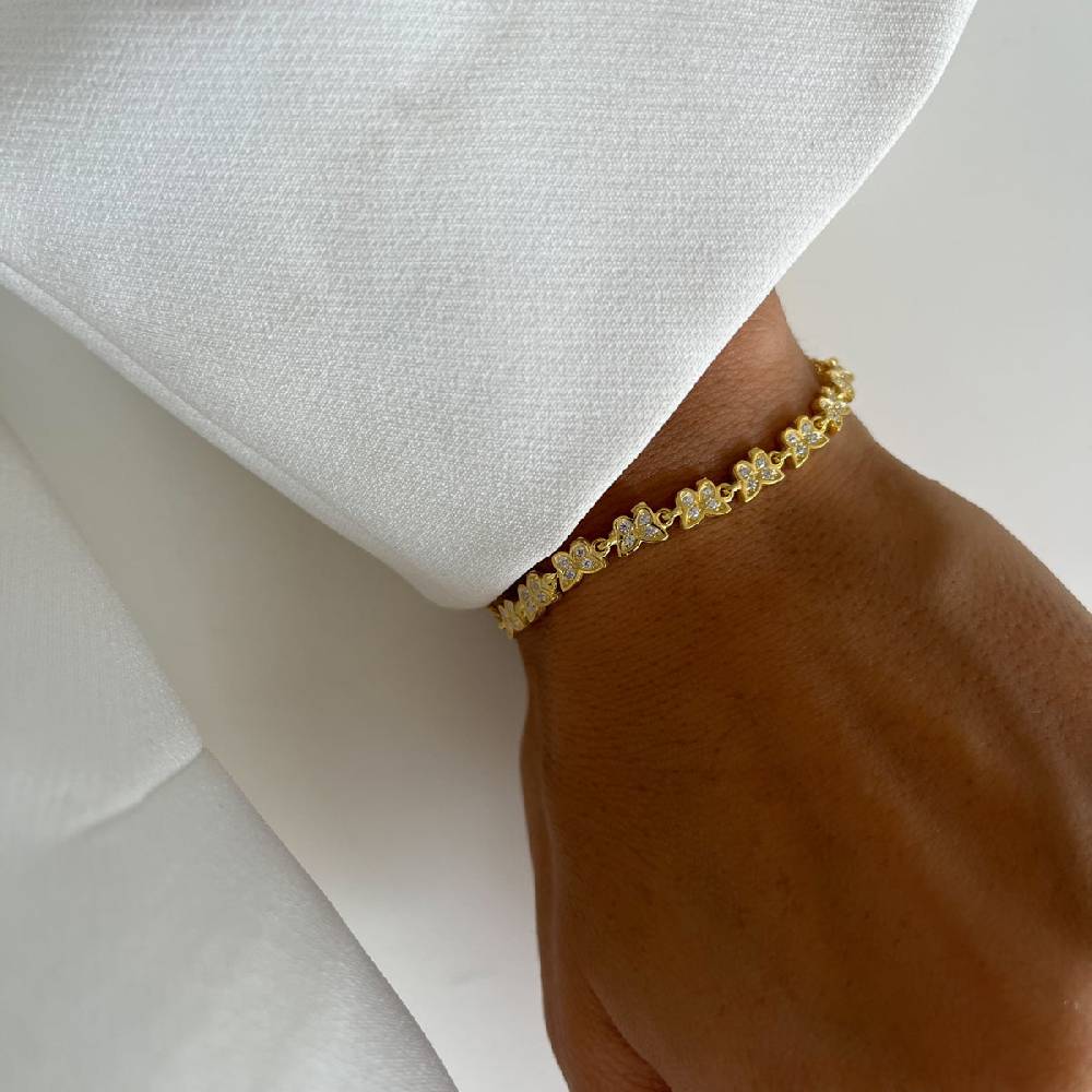 Kardelen Butterfly Armkette Mit Zirkonia - 925 SILBER