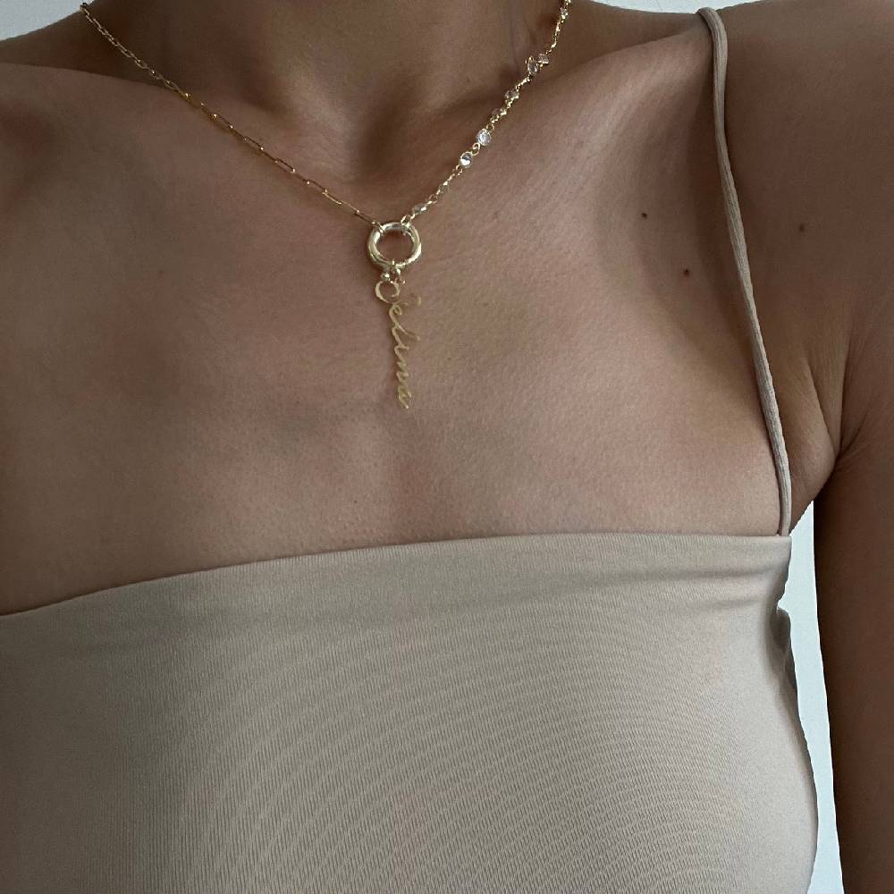 Kardelen Chain Design Diamond Halskette Basic Signatur - 925 SILBER