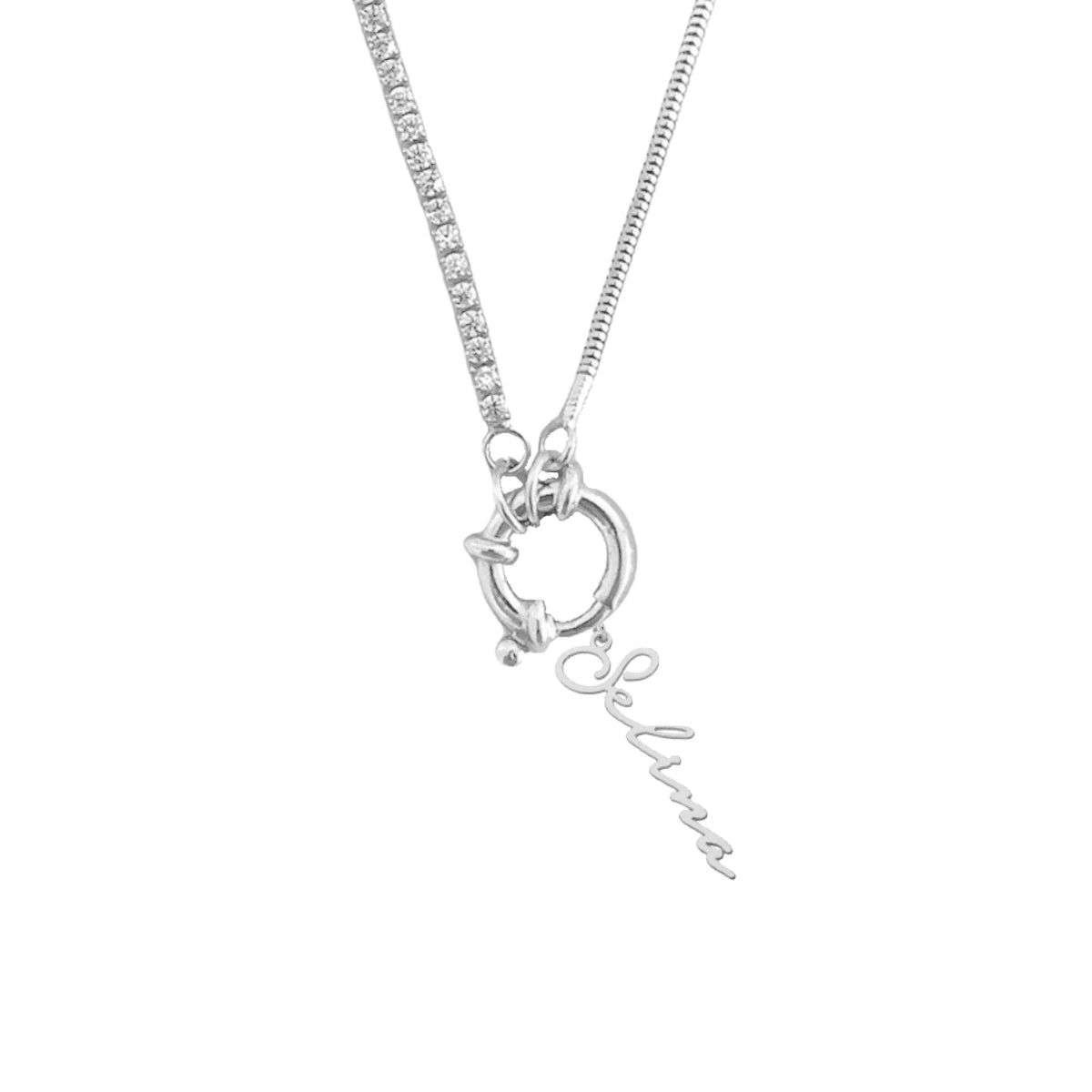 Kardelen Chain Design Italia Iced Signatur Namenskette - 925 SILBER