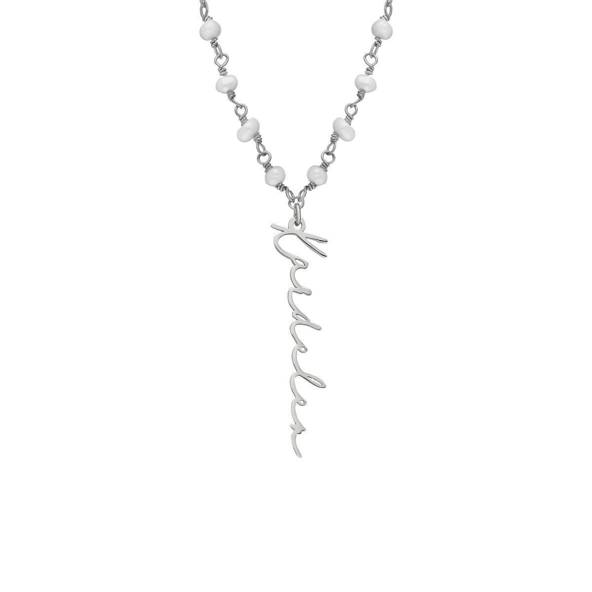 Kardelen Chain Design Pearl Halskette Basic Signature - 925 SILBER