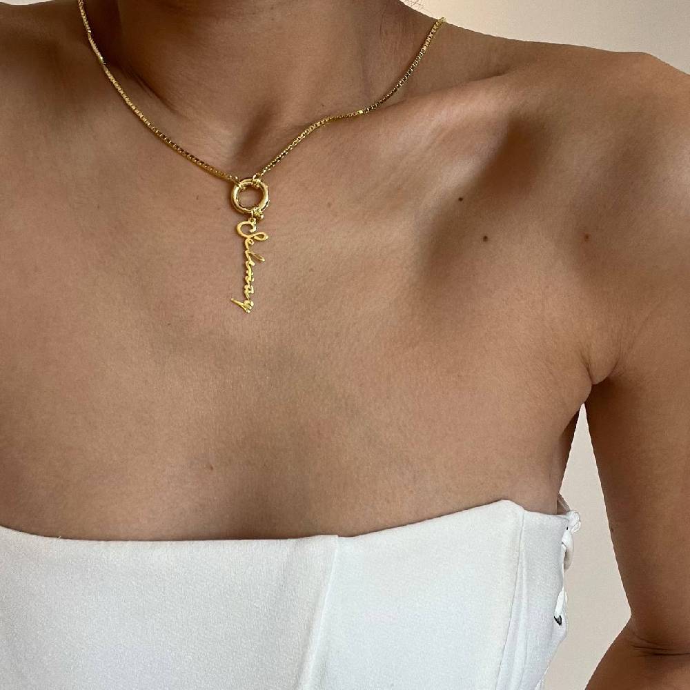 Kardelen Chain Einfache Signatur Halskette - 925 SILBER