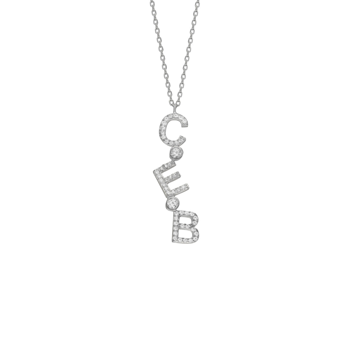 Kardelen Chocker Senkrecht Zirkonia Buchstabenkette - 925 SILBER