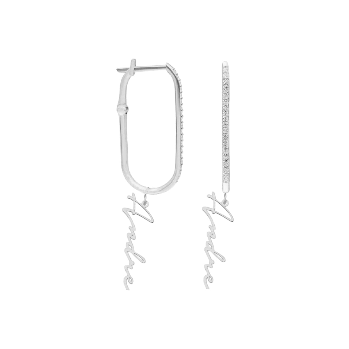 Kardelen Collage Signatur Namens Ohrring - 925 SILBER