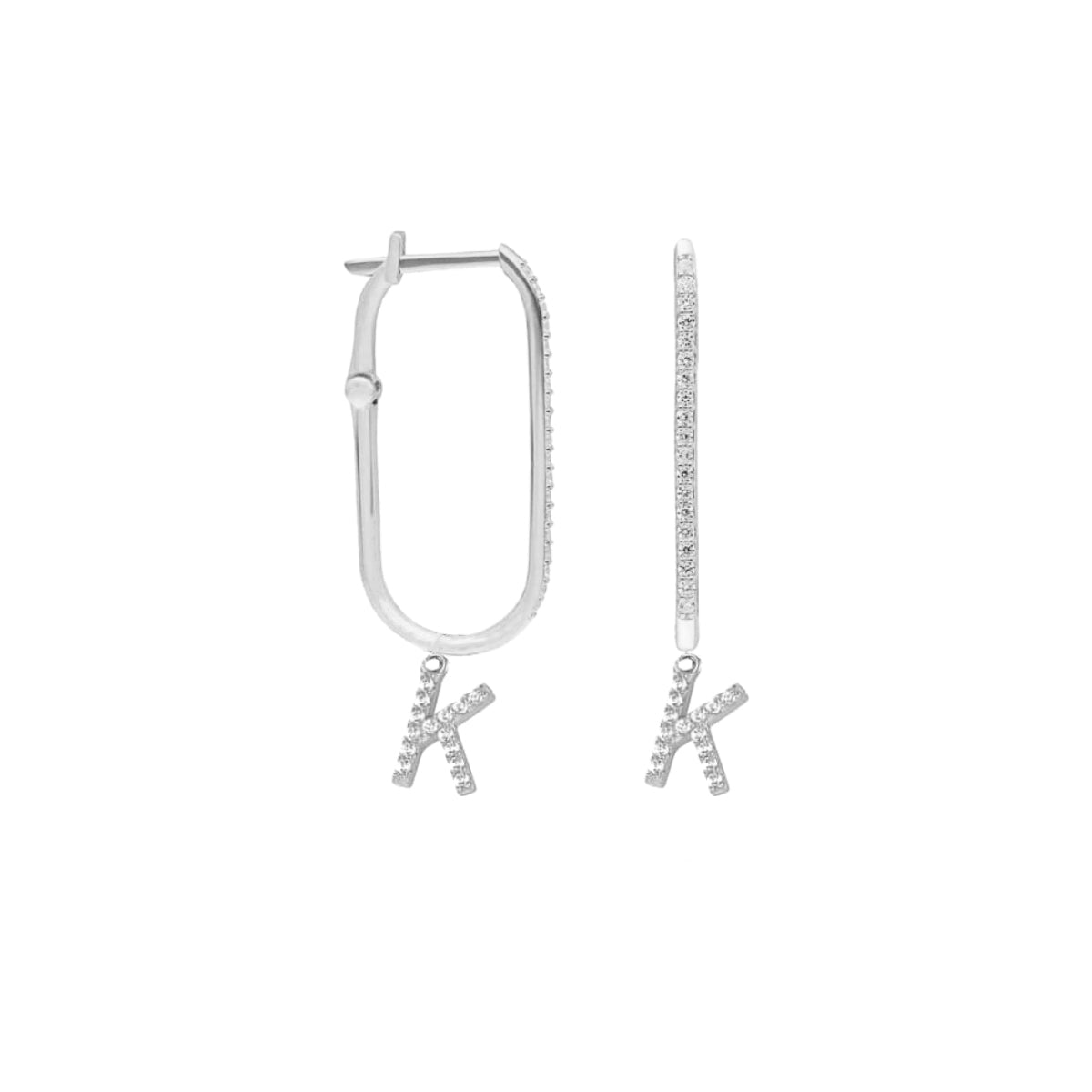 Kardelen Collage Zirkonia Buchstaben Ohrring - 925 SILBER