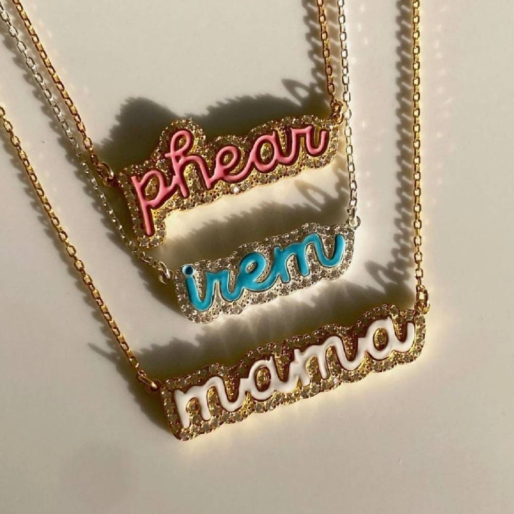 Kardelen Colorfull Precious Name Necklace - 925 SILBER