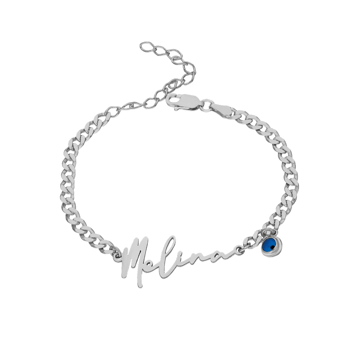 Kardelen Desaster Cuban Namensarmkette Mit Nazar - 925 SILBER