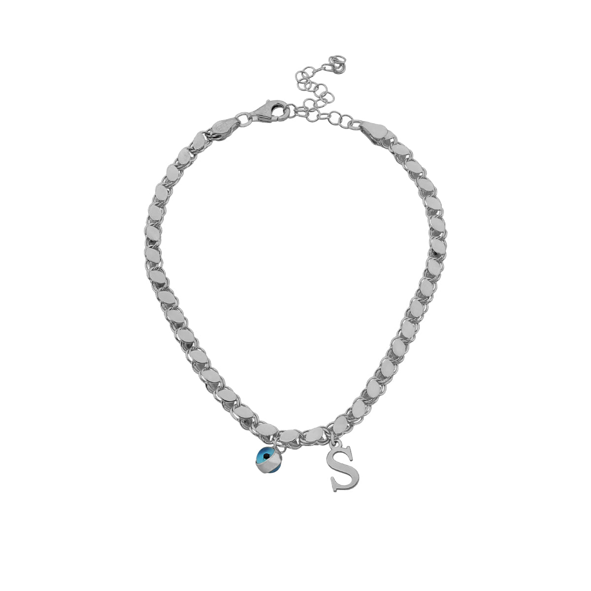 Kardelen Gersten Buchstaben Armkette Mit Nazar - 925 SILBER