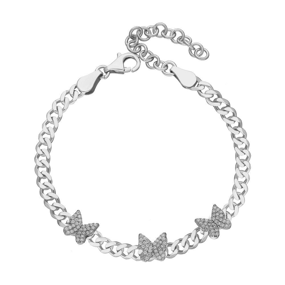 Kardelen Gourmet Butterfly Zirkonia Stein Armkette - 925 SILBER