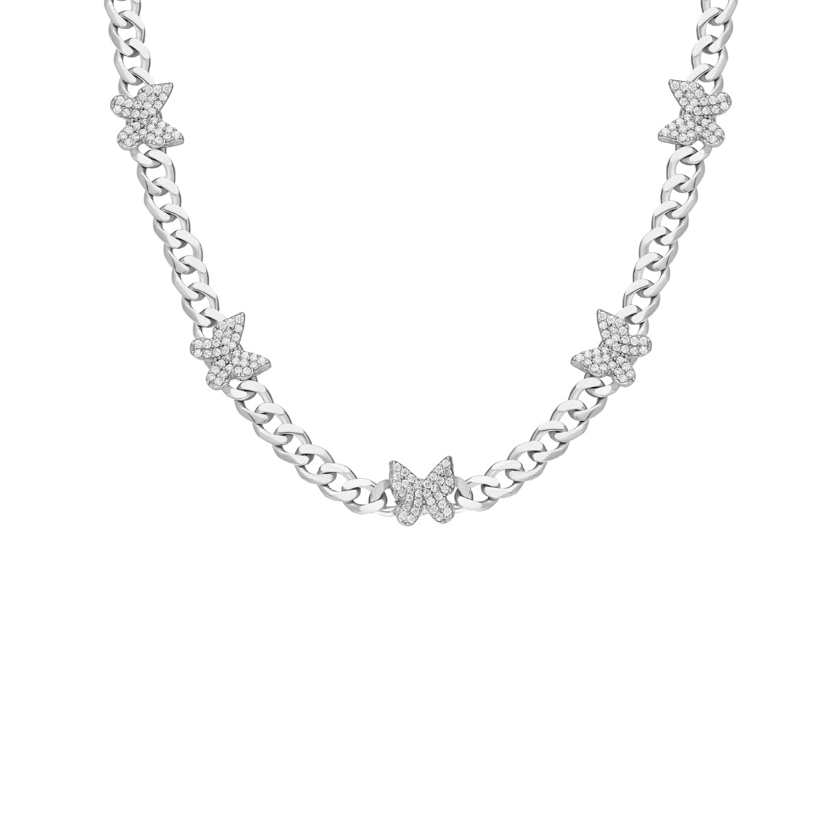 Kardelen Gourmet Butterfly Zirkonia Stein Halskette - 925 SILBER