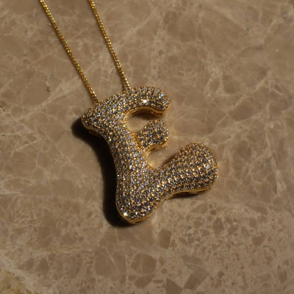 Kardelen ICON BOMB ZIRKONIA BUCHSTABEN HALSKETTE - 925 SILBER