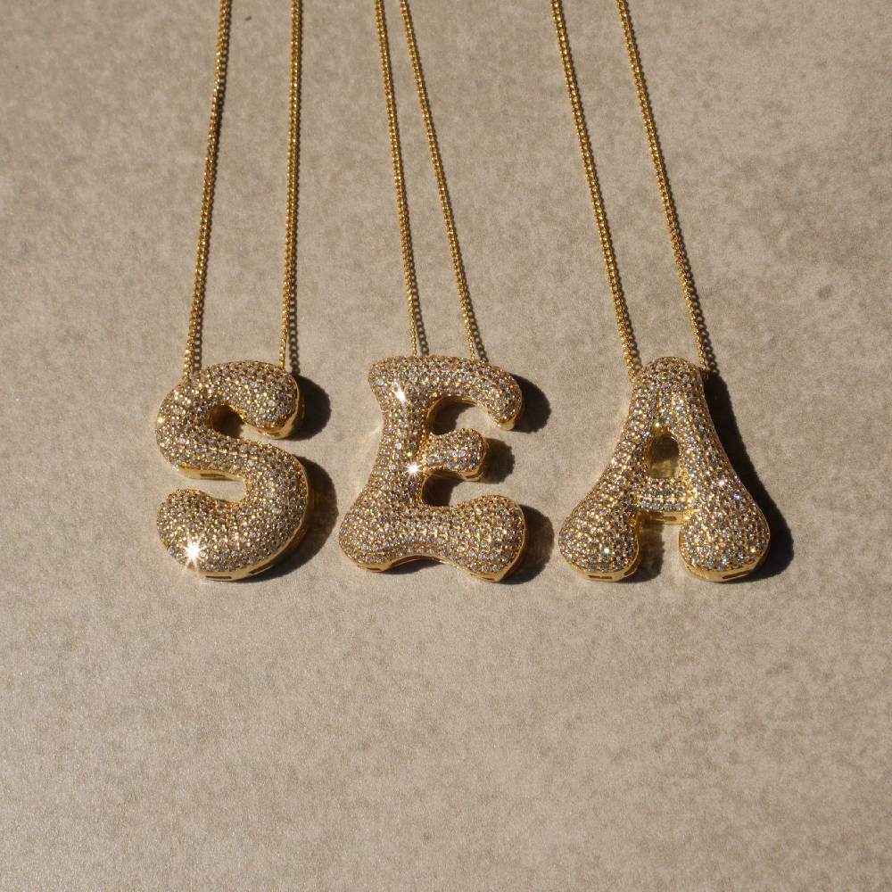 Kardelen ICON BOMB ZIRKONIA BUCHSTABEN HALSKETTE - 925 SILBER