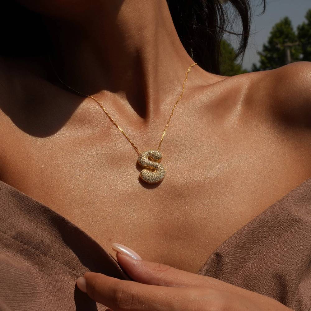 Kardelen ICON BOMB ZIRKONIA BUCHSTABEN HALSKETTE - 925 SILBER