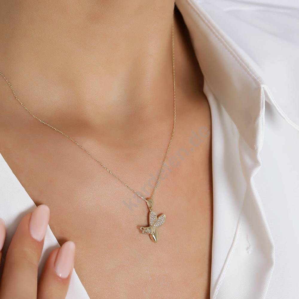 Kardelen 14K GOLD BIENE HALSKETTE
