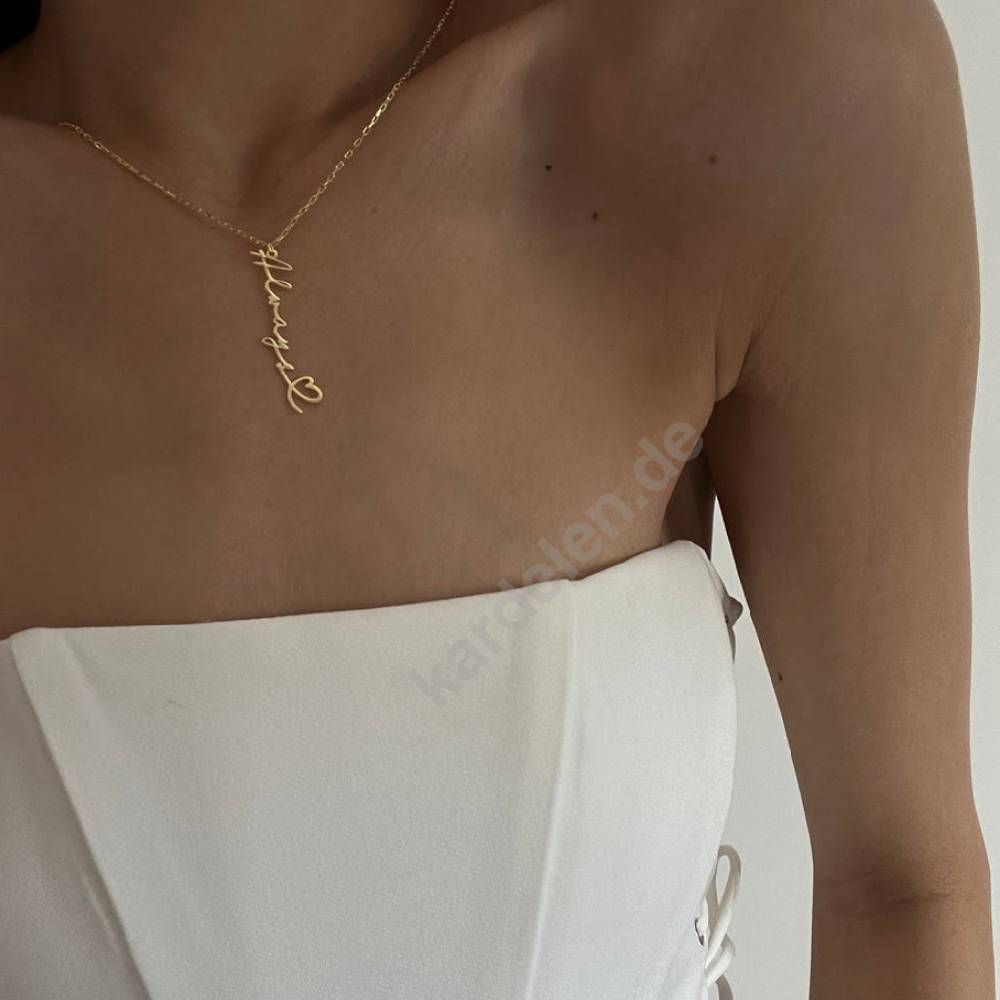 Kardelen 14K GOLD HERZ SYMBOL NAMENSKETTE