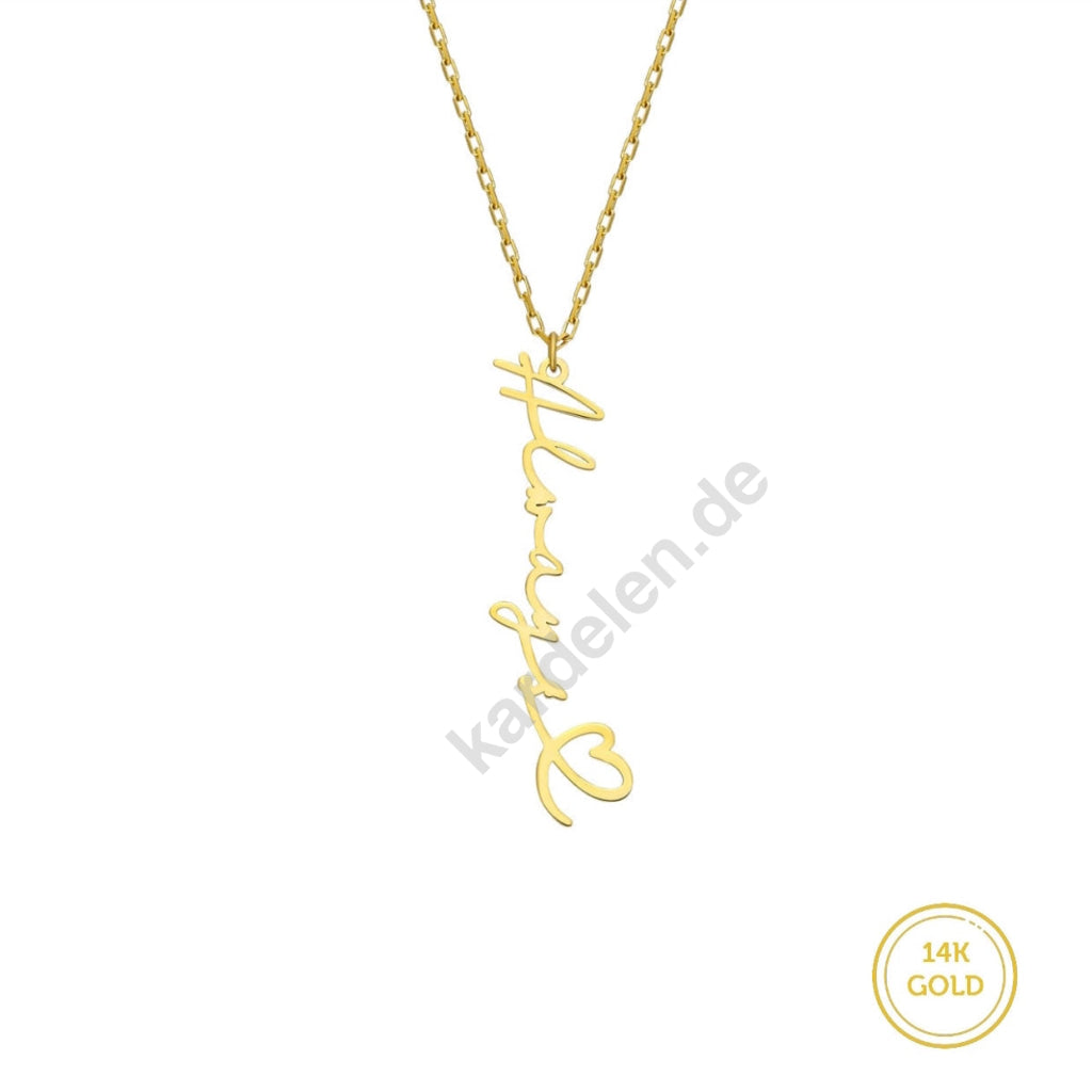 Kardelen 14K GOLD HERZ SYMBOL NAMENSKETTE