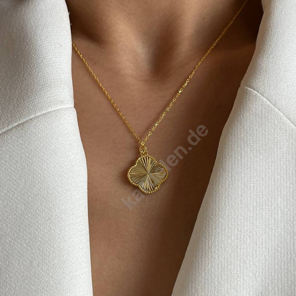 Kardelen 14K GOLD KLEE HALSKETTE II