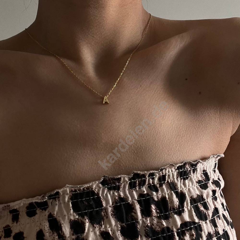 Kardelen 14K GOLD MINIMAL BUCHSTABEN HALSKETTE