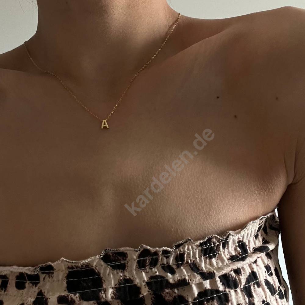 Kardelen 14K GOLD MINIMAL BUCHSTABEN HALSKETTE