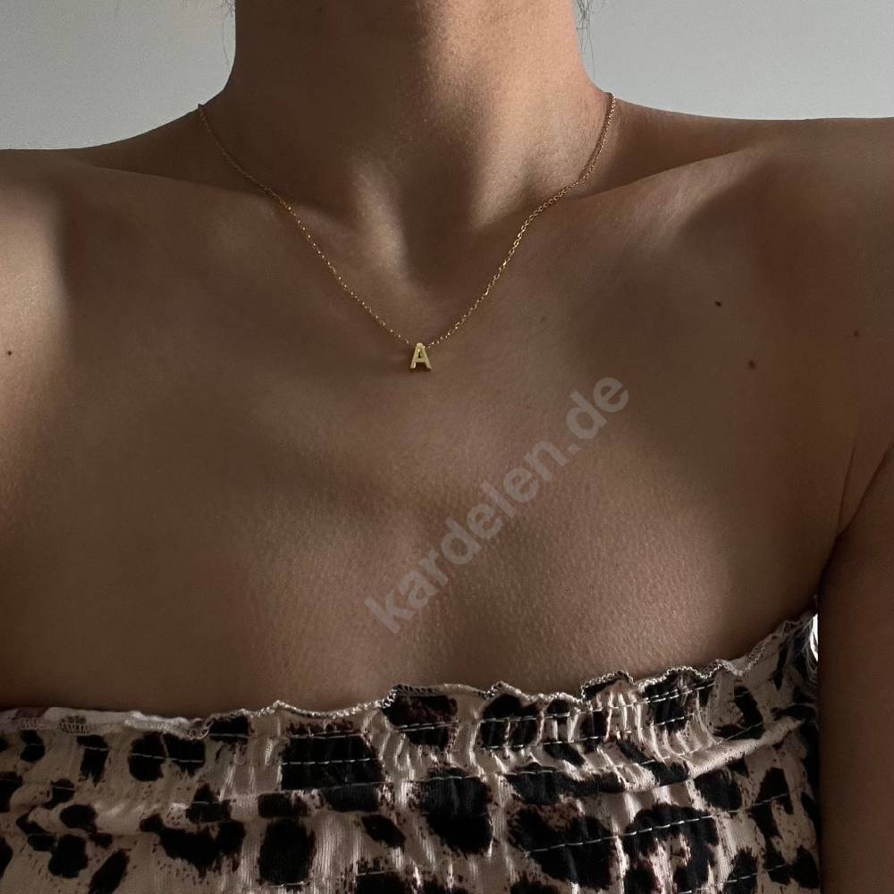 Kardelen 14K GOLD MINIMAL BUCHSTABEN HALSKETTE