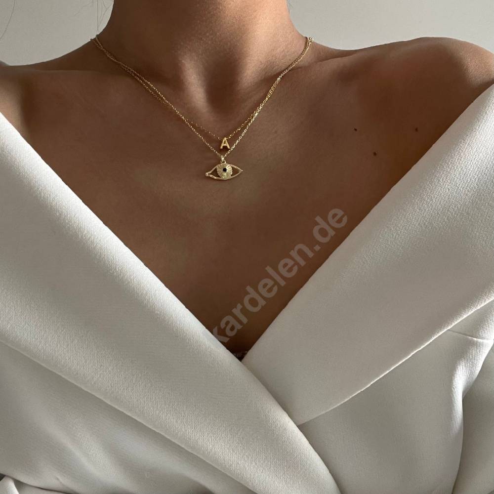 Kardelen 14K GOLD MINIMAL BUCHSTABEN HALSKETTE