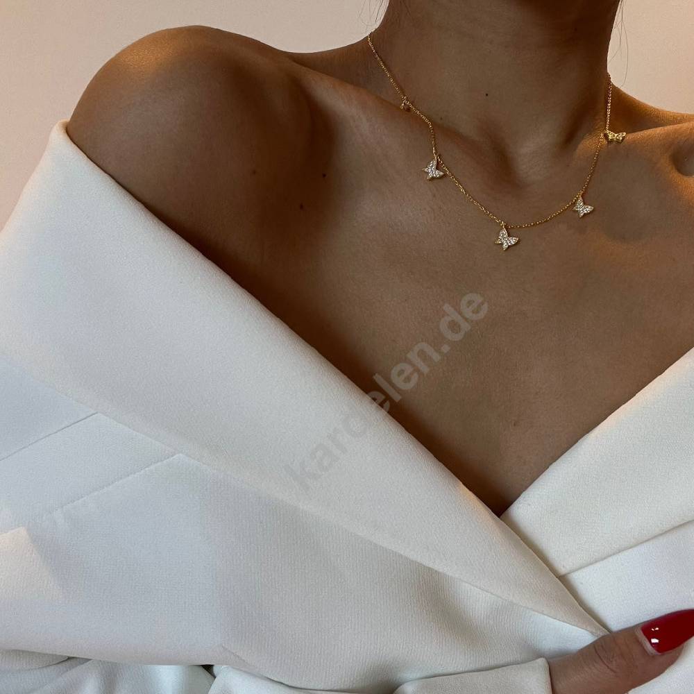 Kardelen 14K GOLD SCHMETTERLING- HALSKETTE