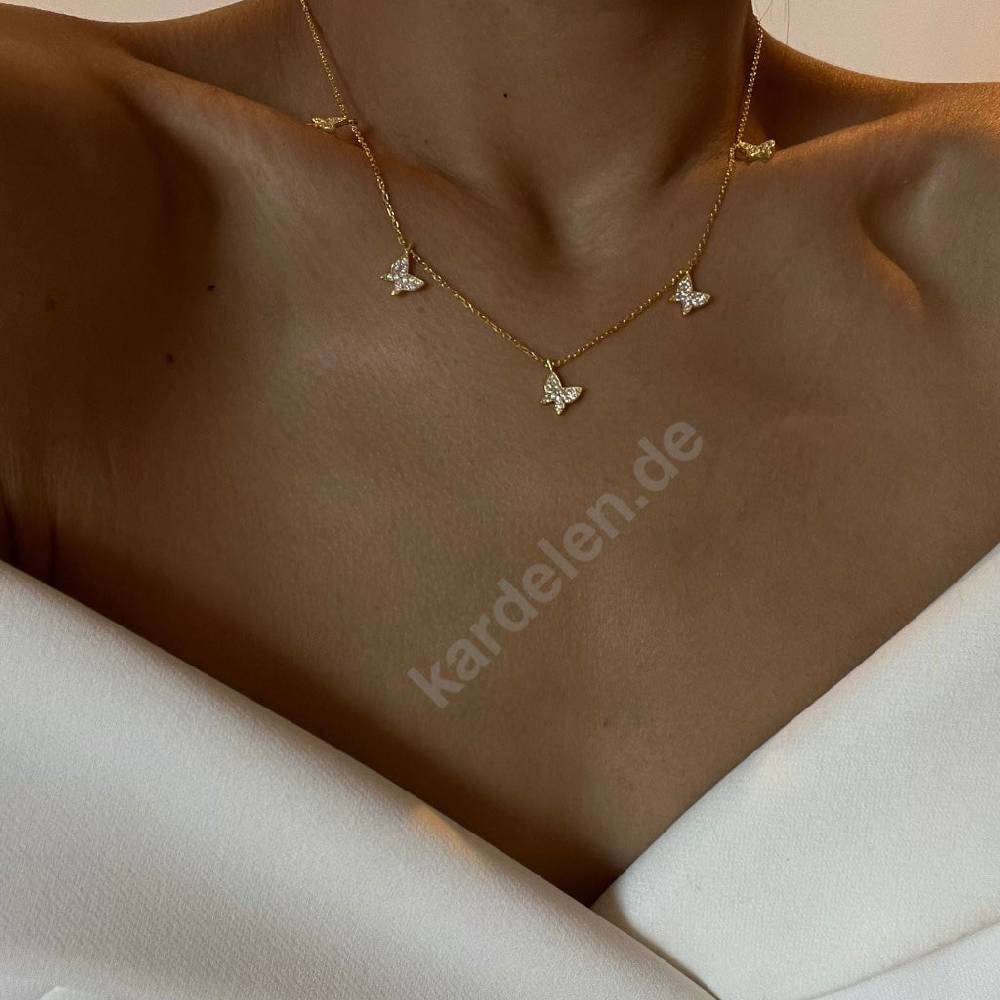 Kardelen 14K GOLD SCHMETTERLING- HALSKETTE