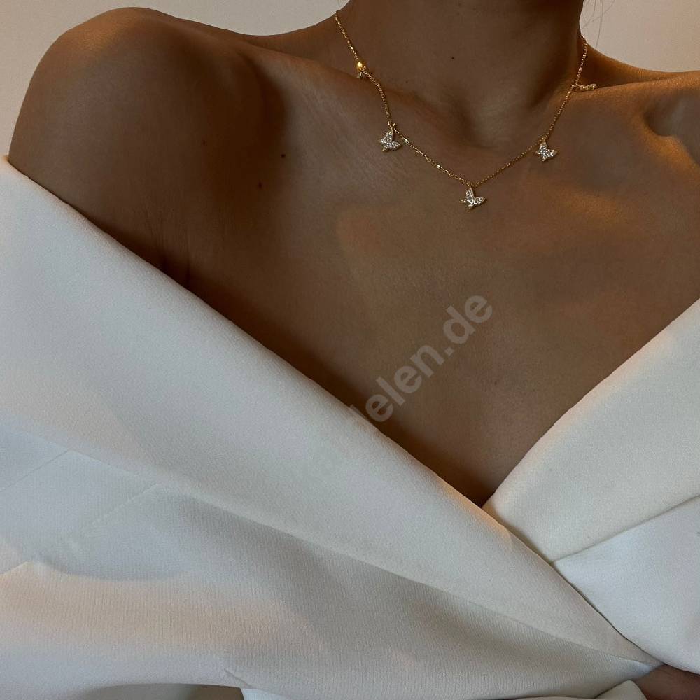 Kardelen 14K GOLD SCHMETTERLING- HALSKETTE