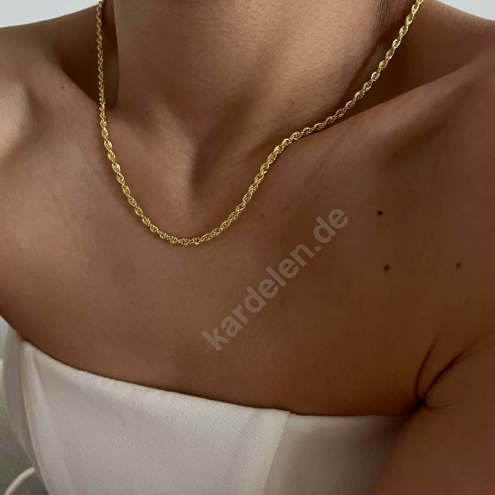 Kardelen 14k Gold Wirbel Halskette