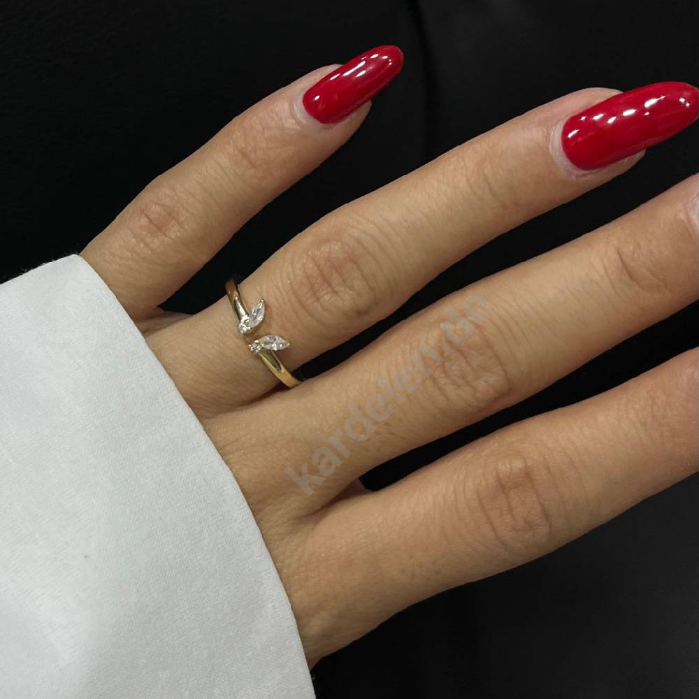 Kardelen 14K Gold Zirkonia Butterfly Ring