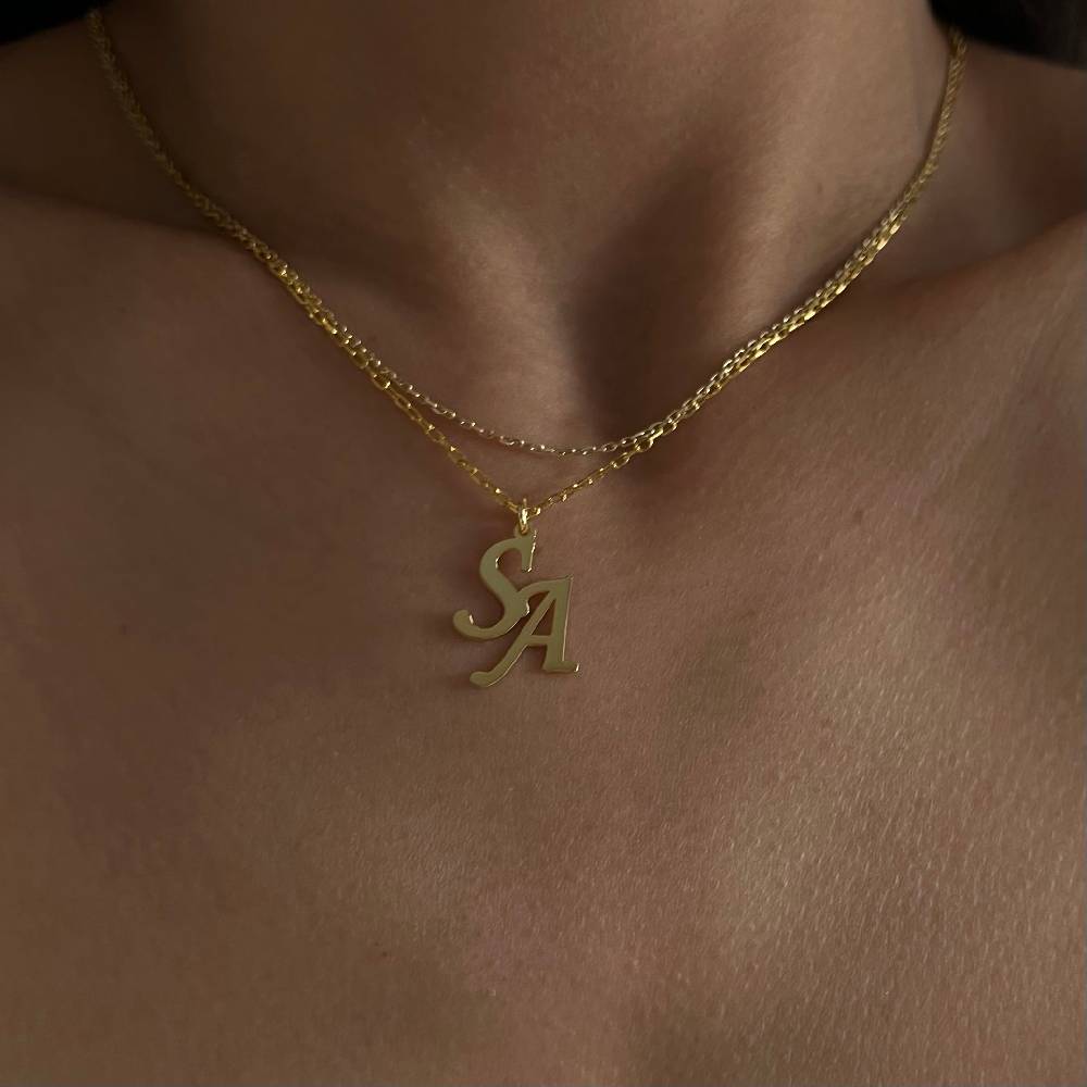 Kardelen 2er Buchstabenkette - 925 SILBER