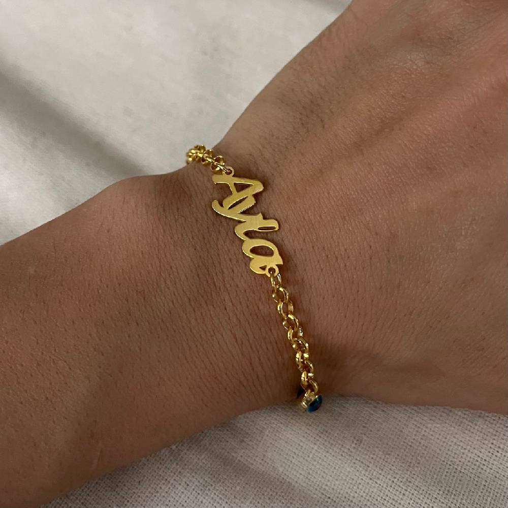 Kardelen 2er Nazar Namensarmkette - 925 SILBER