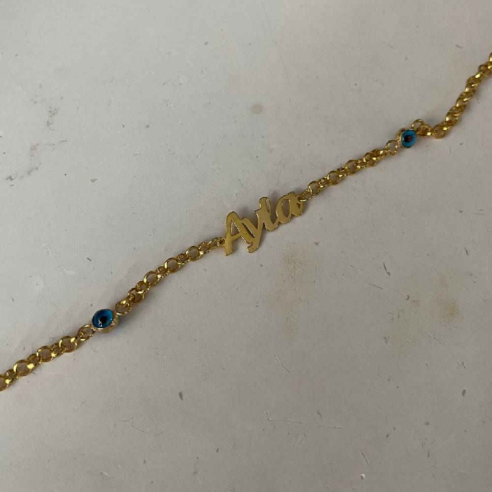 Kardelen 2er Nazar Namensarmkette - 925 SILBER