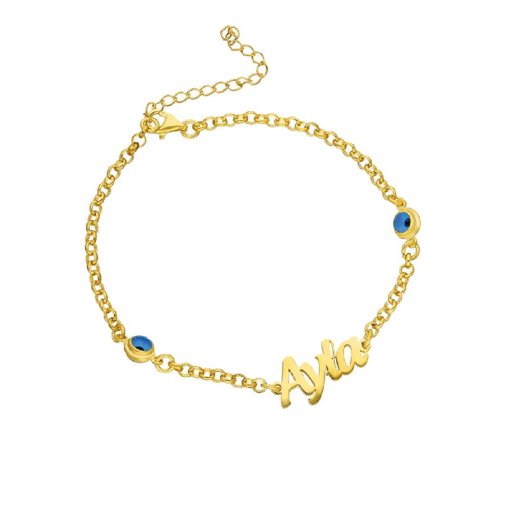 Kardelen 2er Nazar Namensarmkette - 925 SILBER