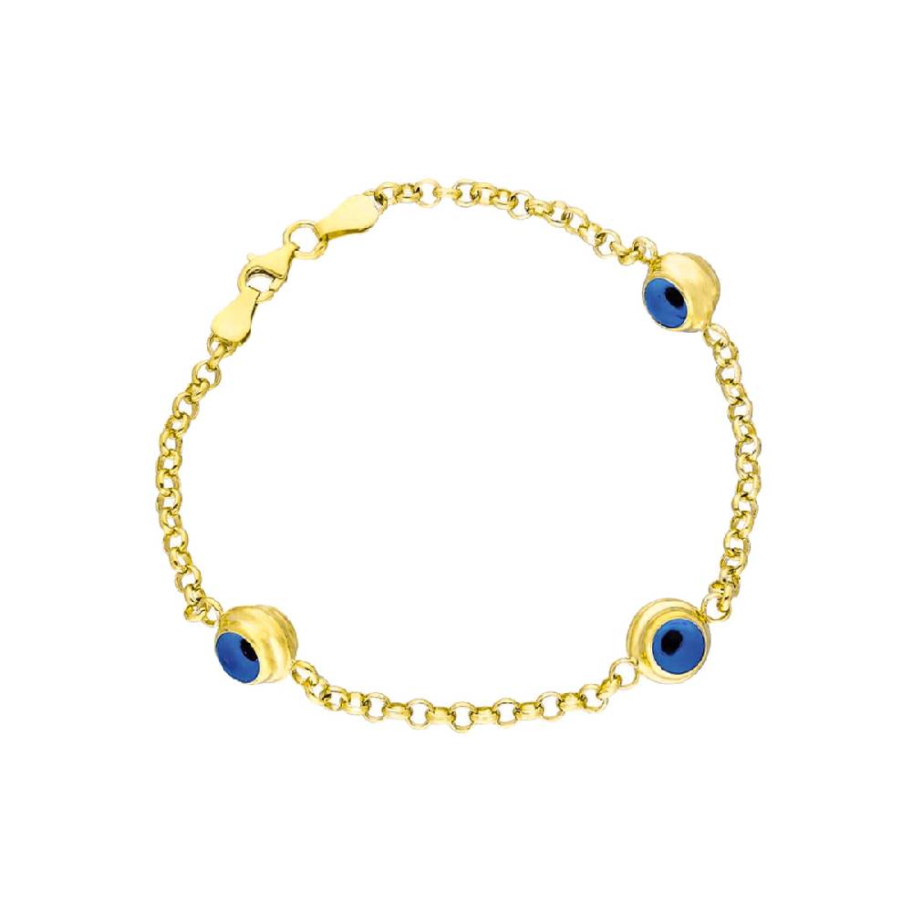 Kardelen 3er Nazar Armkette - 925 SILBER