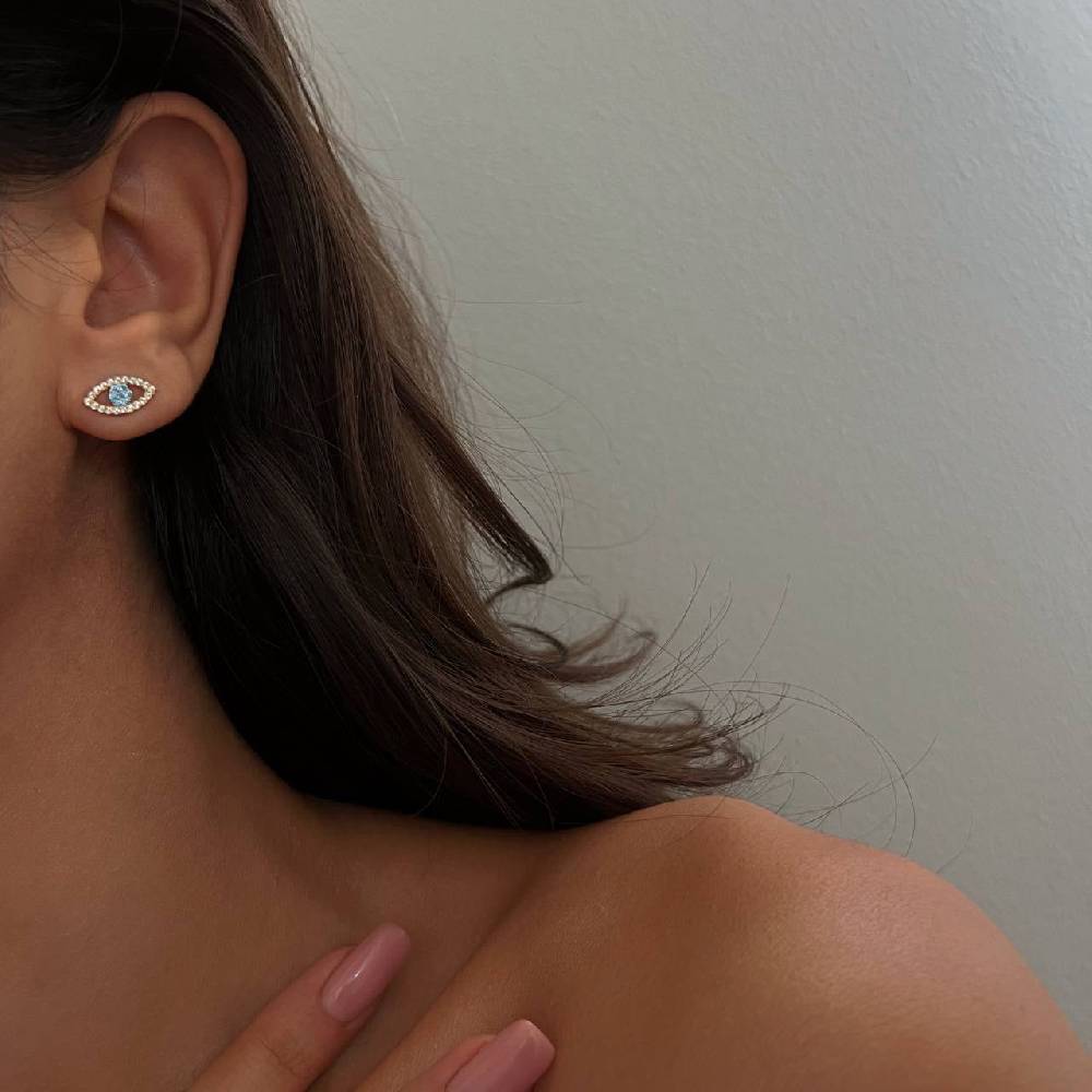 Kardelen Auge Nazar Mini Ohrring - 925 SILBER