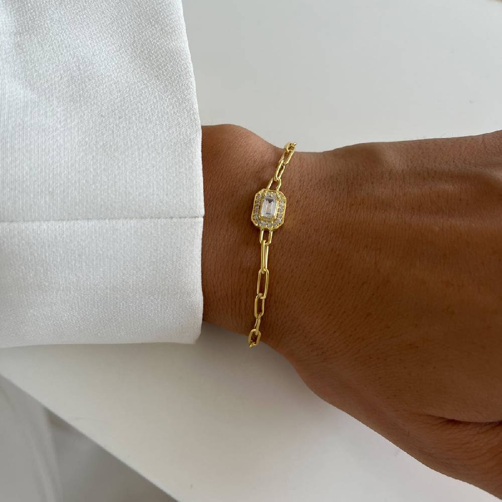 Kardelen Baguette Armkette - 925 SILBER