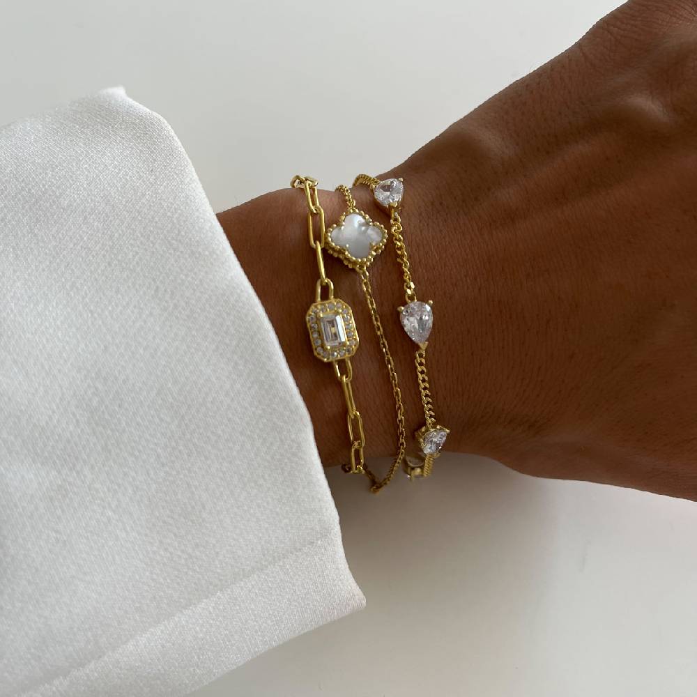 Kardelen Baguette Armkette - 925 SILBER