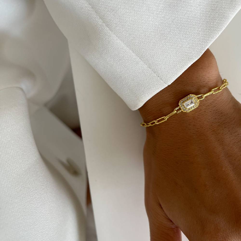 Kardelen Baguette Armkette - 925 SILBER