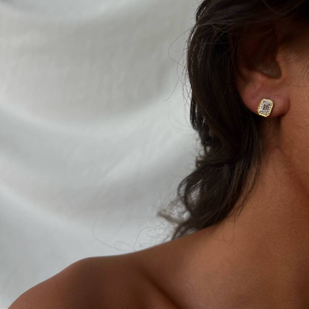 Kardelen Baguette Ohrring - 925 SILBER